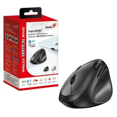 Rato vertical sem fios Genius Ergo 8350S Duo-Mode BT + 2.4 GHz com AI Copilot - Imagem 1
