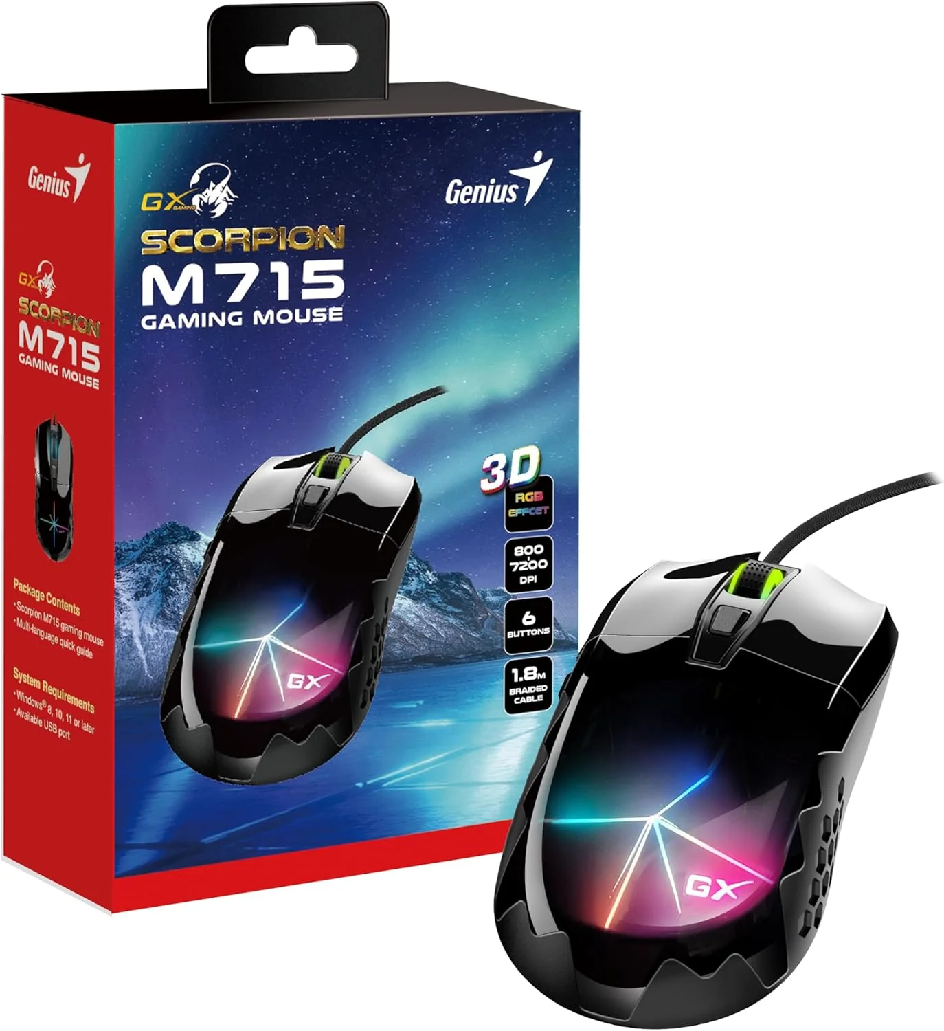 Rato Gaming Genius Scorpion M715 USB Preto com 6 Botões Programáveis - Imagem 3