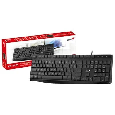 Teclado com fio Genius KB-117S AI USB Preto