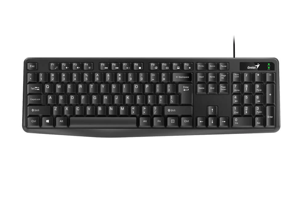 Teclado Genius KB-117 USB com Teclas Multimédia Preto