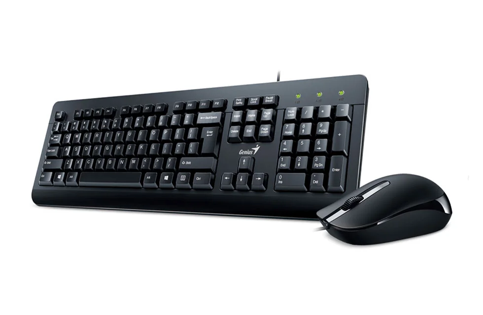 Conjunto teclado e rato Genius KM-160 USB com fios preto