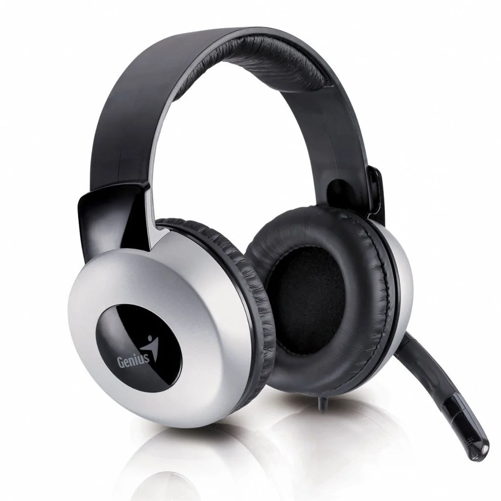 Auscultadores com Microfone Genius HS-05A Jack 3.5mm com Controlo de Volume Prateado