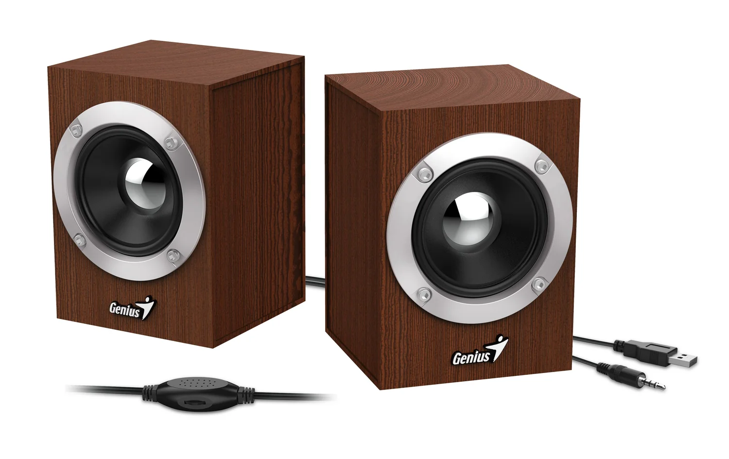 Colunas de Som 2.0 Genius SP-HF280 6W RMS para PC e Secretária - Imagem 1