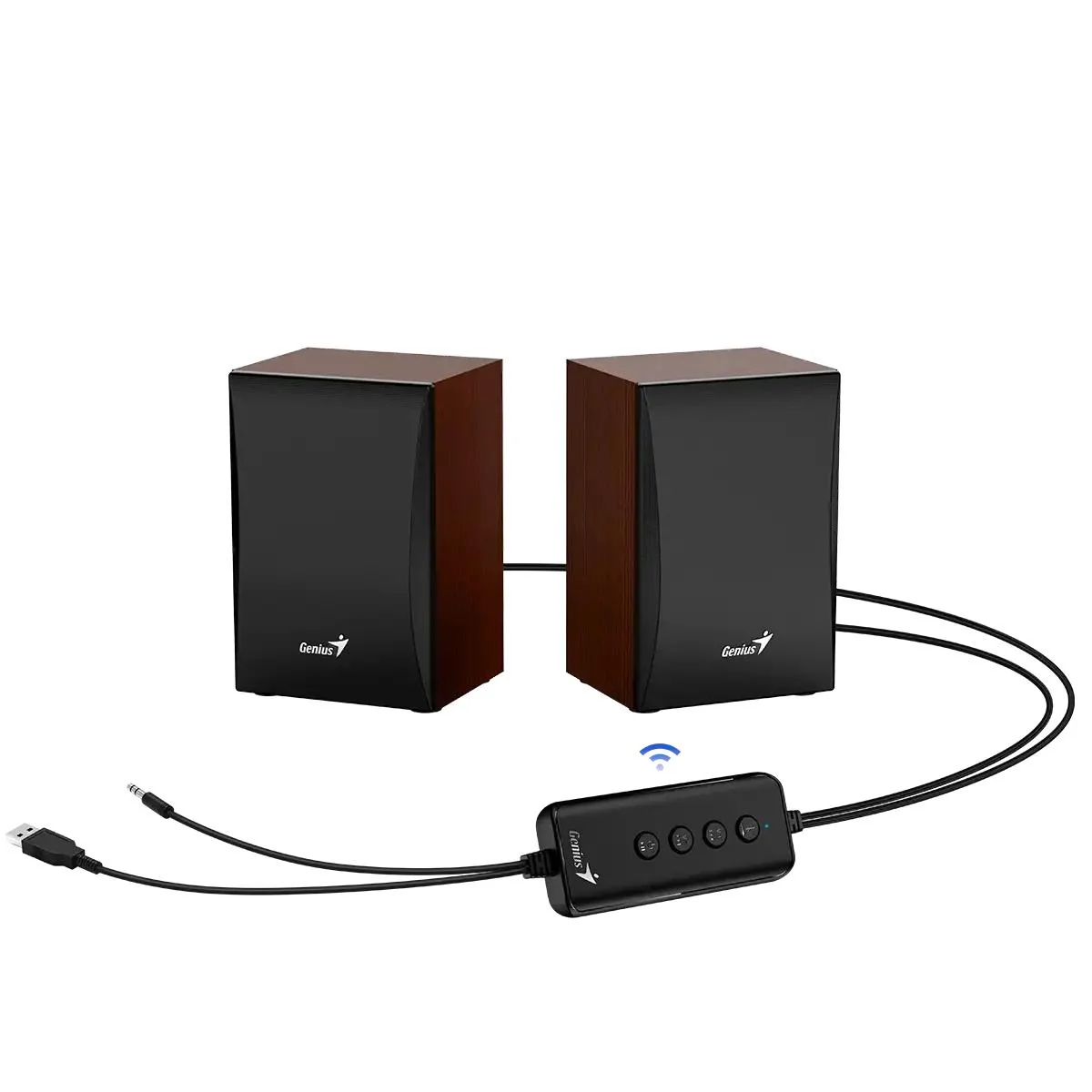 Colunas de Som Bluetooth Genius SP-HF380BT Madeira USB com Graves