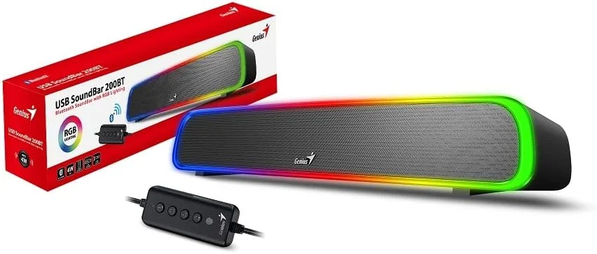 Barra de Som Genius SoundBar 200BT Bluetooth 5.1 RGB 4W com Entrada Line-in - Imagem 3