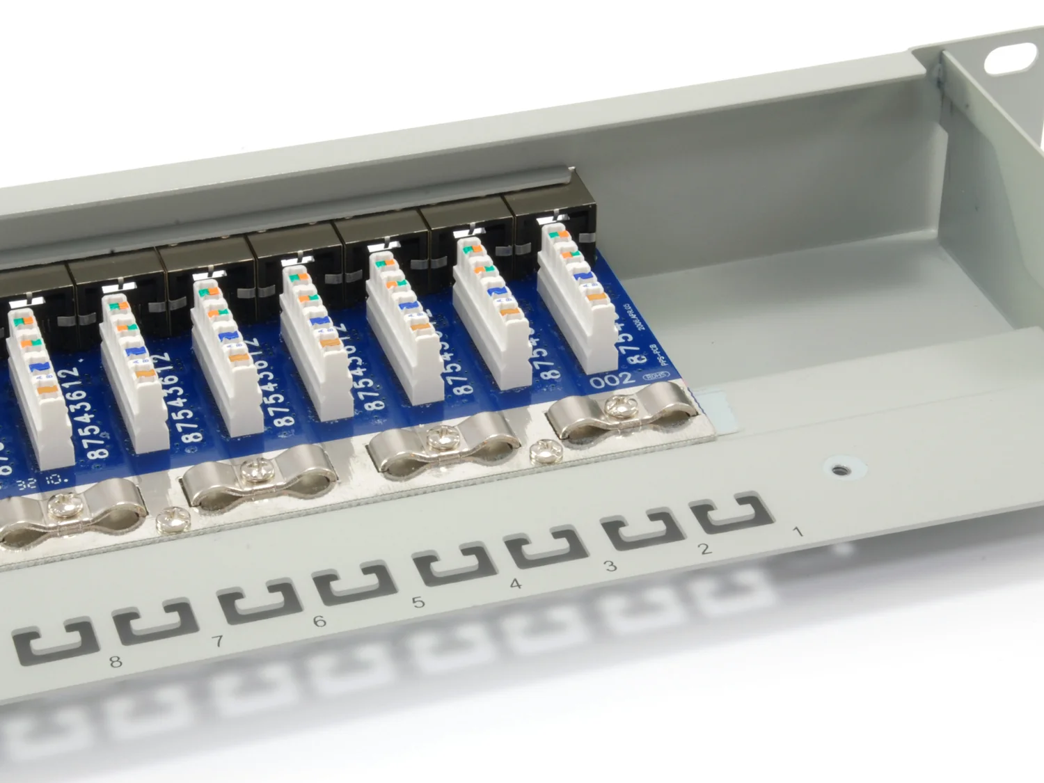 Painel de Conetores (Patch Panel) Equip Cat.6 16 Portas 1U RJ-45 Cinzento - Imagem 4