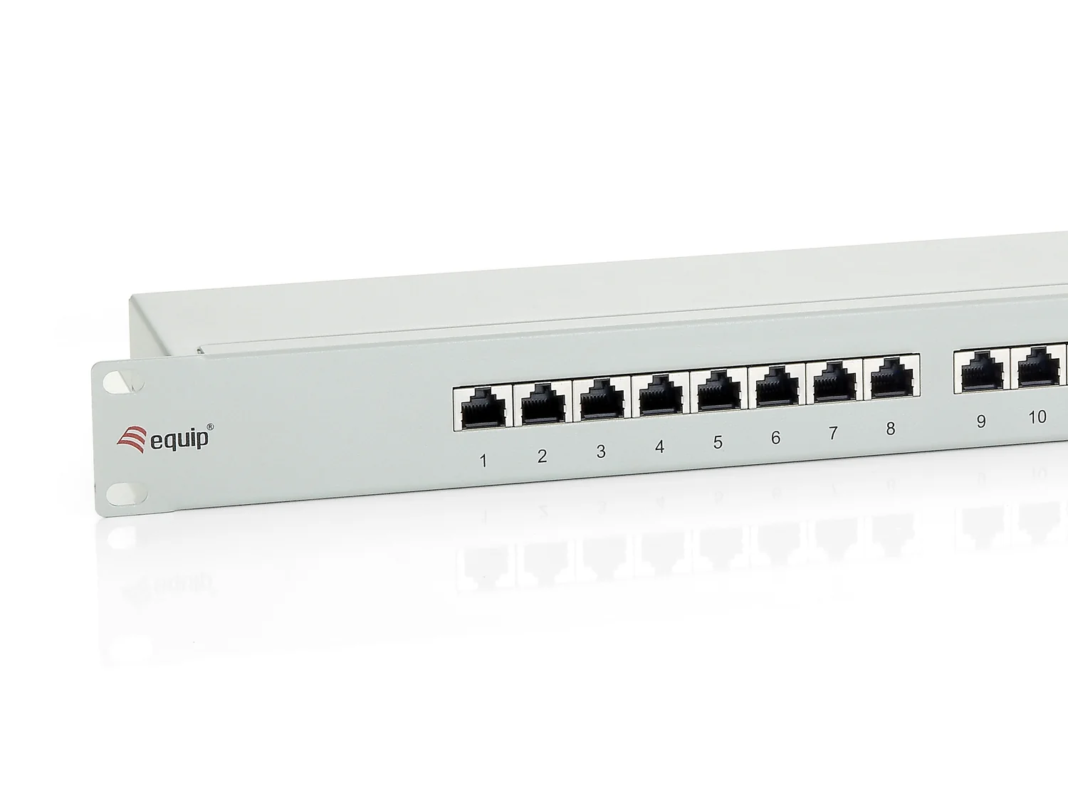 Painel de Conetores (Patch Panel) Equip Cat.6 16 Portas 1U RJ-45 Cinzento - Imagem 2