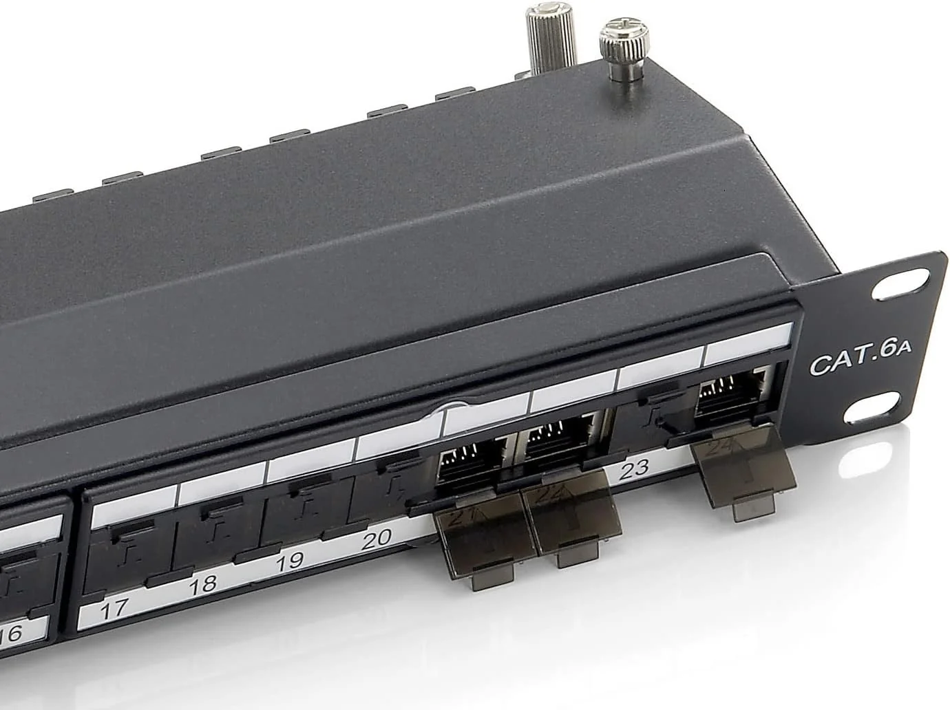 Painel de conexões Equip 326624 Cat6a 24 portas RJ-45 1U 19 polegadas preto - Imagem 4