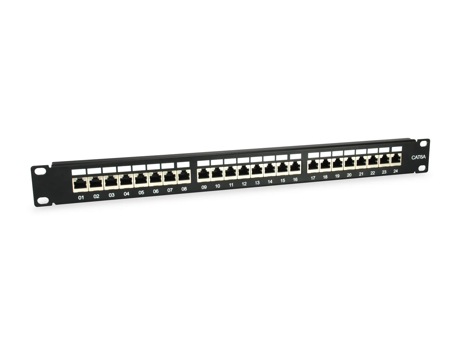 Painel de Conexões Cat.6A 24 Portas 19" 1U RJ-45 Equip Preto - Imagem 1