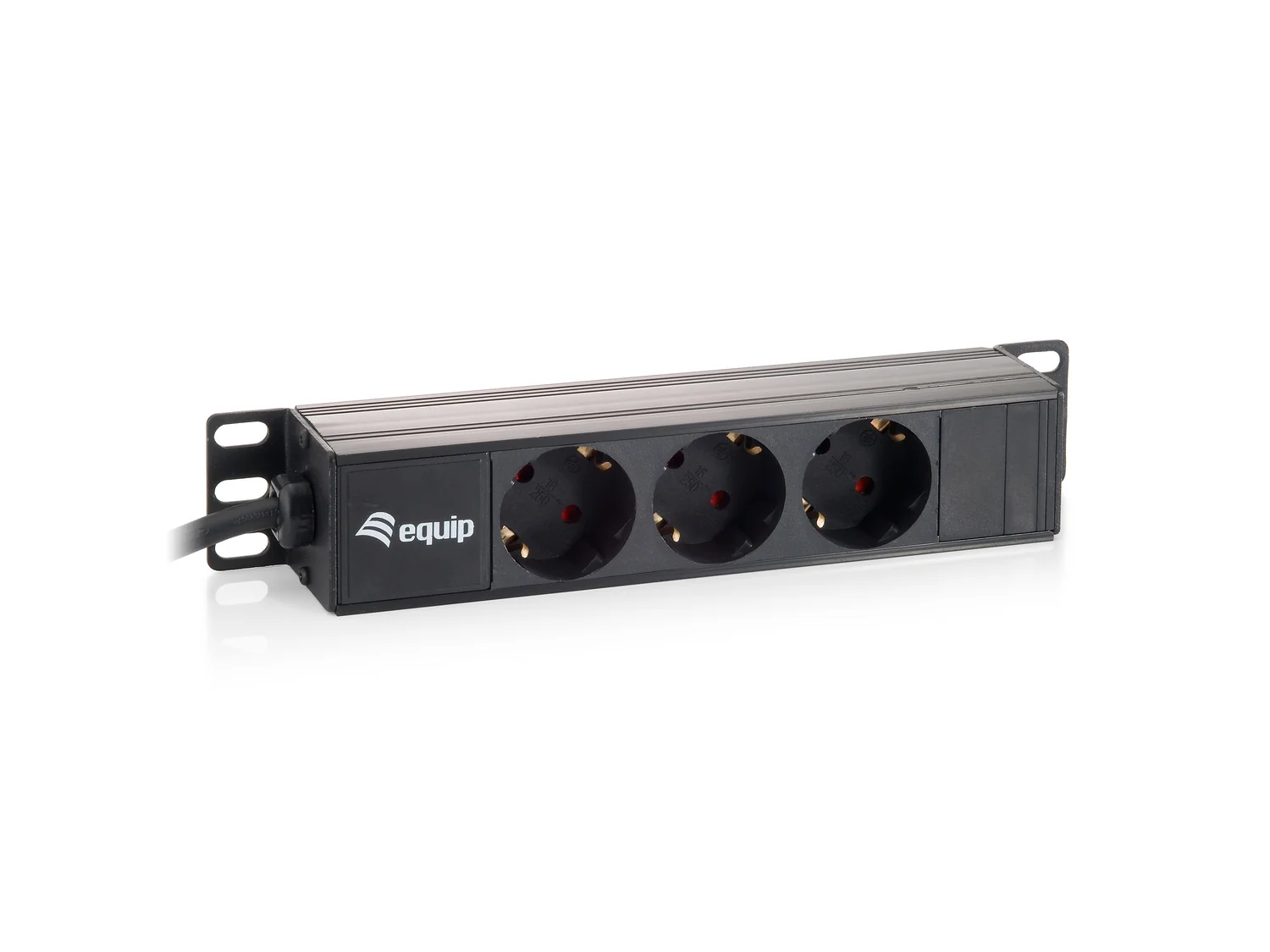 Tomada PDU Rack 10" 1U 3 Saídas AC Tipo F 16A Equip 333299 Preto - Imagem 1