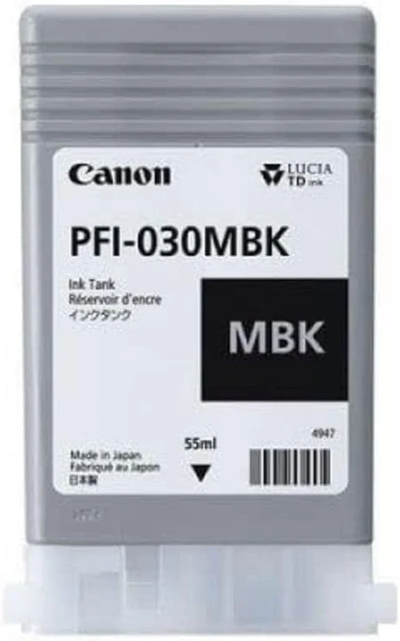 Tinteiro Canon PFI-030 Preto Mate 55ml - Pigmento Original para imagePROGRAF TA-20 e TA-30 - Imagem 1