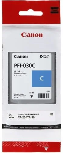 Tinteiro Canon PFI-030 ciano 55 ml para plotters imagePROGRAF TA-20 e TA-30 - Imagem 2