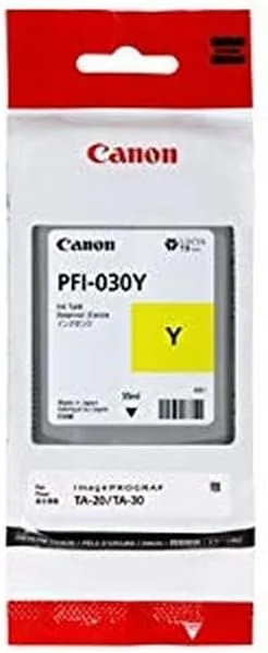 Tinteiro Canon PFI-030Y Amarelo Original – 55 ml para imagePROGRAF TA-20/TA-30