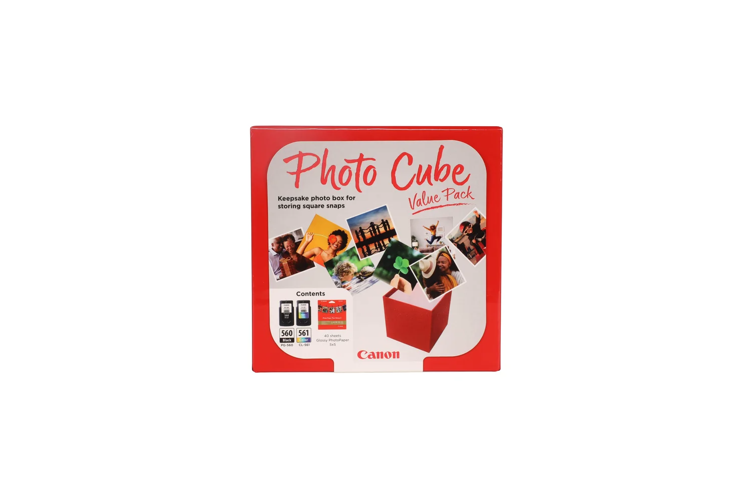 Pack Tinteiros Canon PG-560/CL-561 Photo Cube Preto + Cor com Papel Fotográfico - Imagem 1