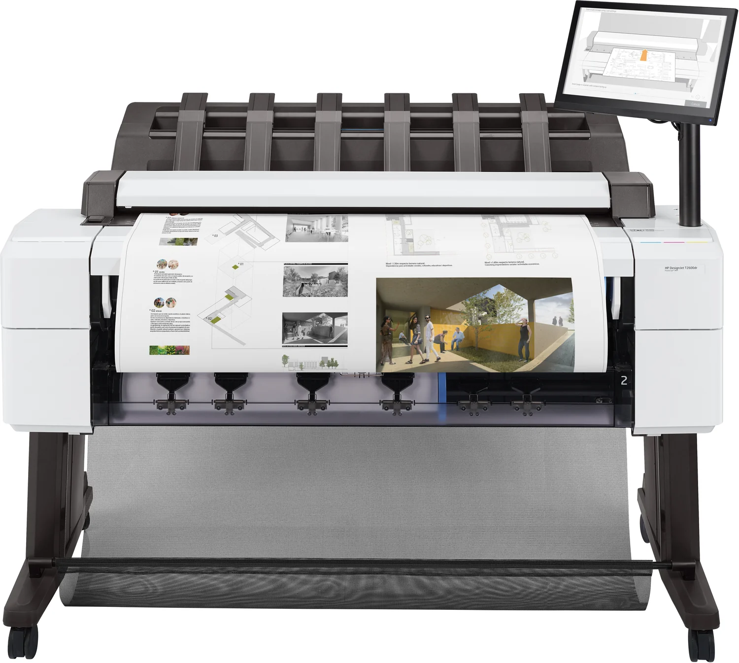 Plotter Multifunções HP Designjet T2600dr PS 36" 2400x1200 DPI 128GB RAM 500GB HDD Branco - Imagem 1
