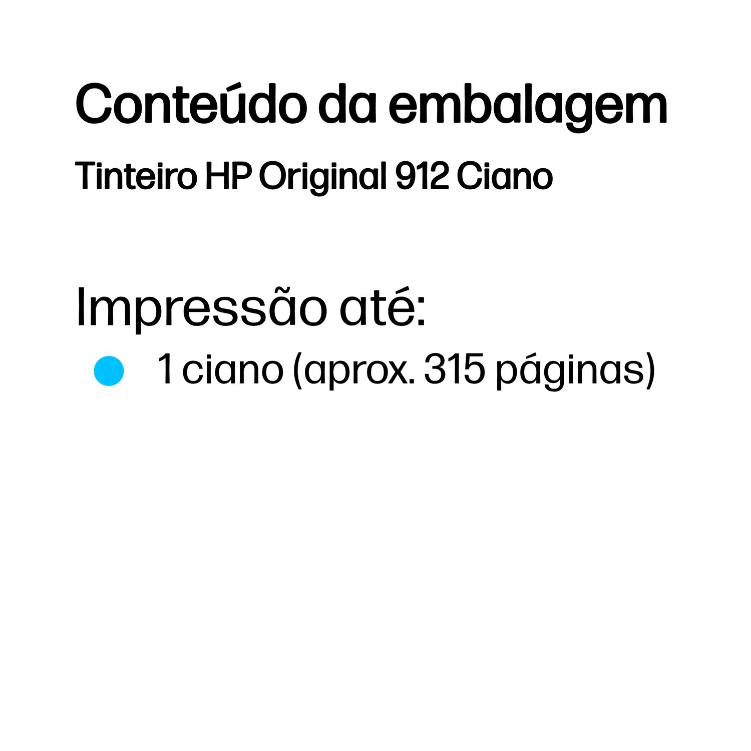 Tinteiro HP 912 Ciano Original 315 páginas OfficeJet 8010/8015 Pro 8020/8025 - Imagem 3
