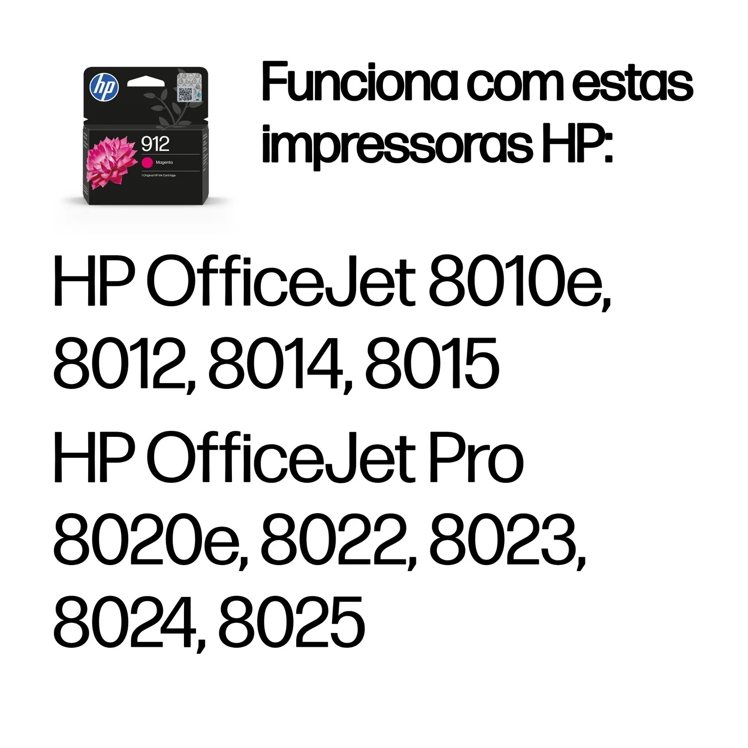 Tinteiro Original HP 912 Magenta - Para HP OfficeJet 8010e, 8012, OfficeJet Pro 8020e e 8022 - Imagem 2