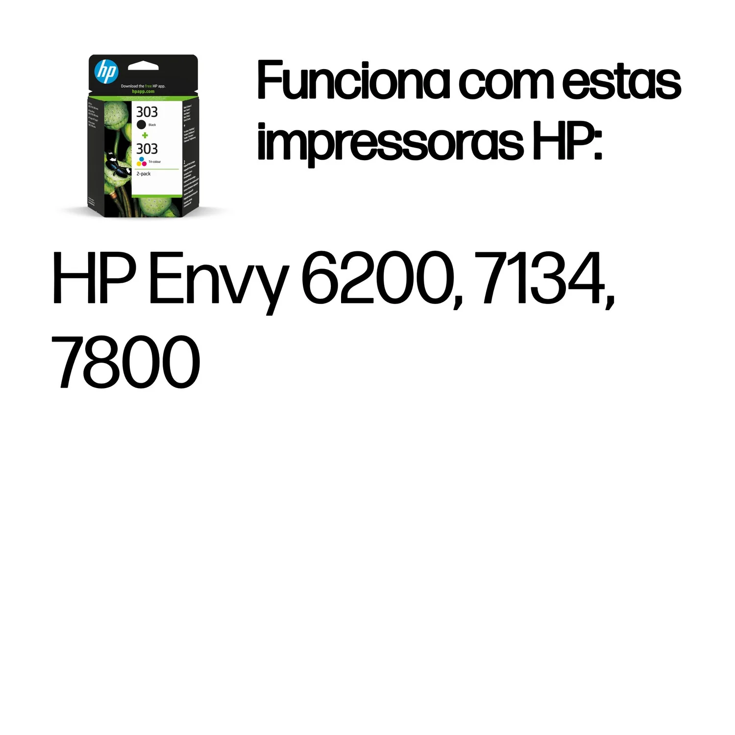 Conjunto de Tinteiros HP 303 Original Pack 2 - Preto e Tricolor para HP Envy - Imagem 2