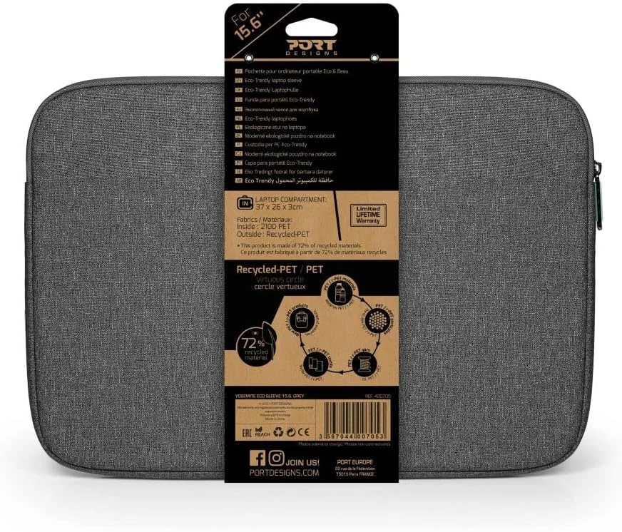 Sleeve para Portátil ECO Port Designs Yosemite 15.6" Cinzento - Imagem 5