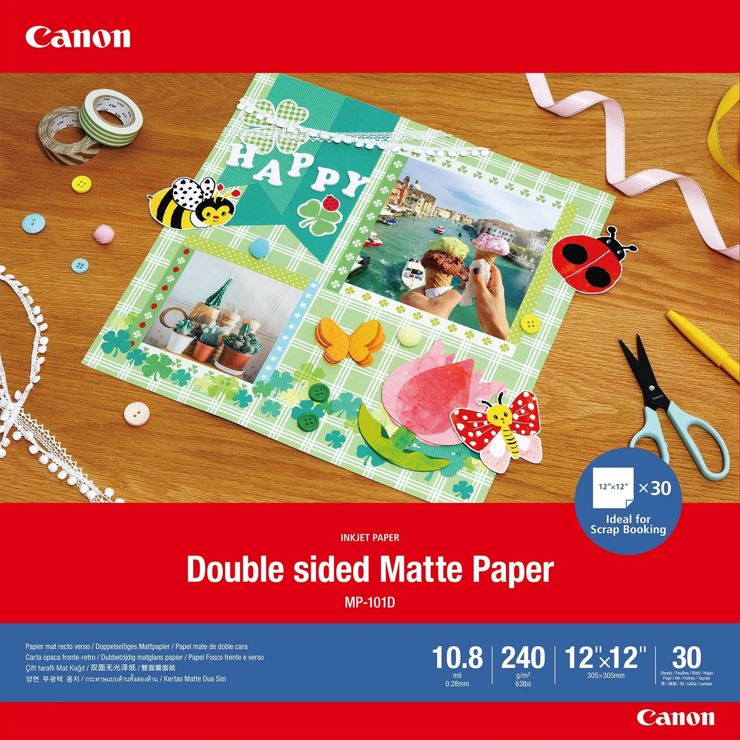 Papel fotográfico Canon MP-101D Double Matte 30x30cm 240g 30 folhas - Imagem 1