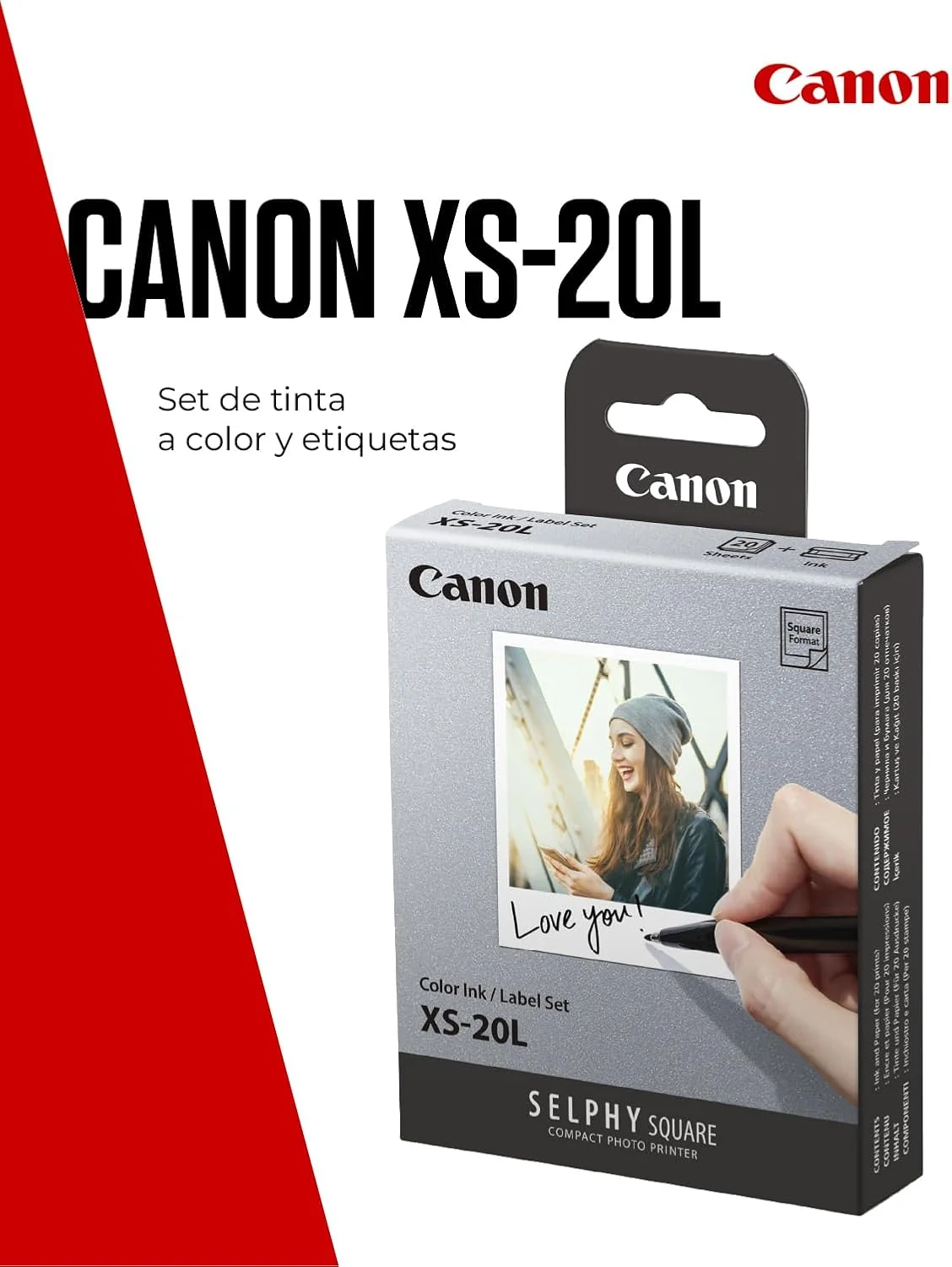 Kit Tinteiros e Papel Canon XS-20L para SELPHY SQUARE QX10 — 20 Folhas - Imagem 2