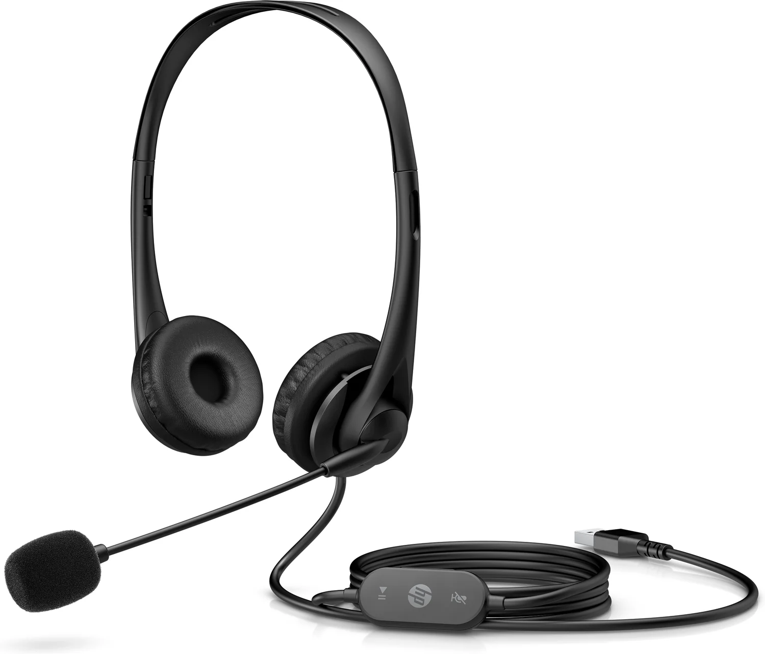 Auscultadores USB com Fios HP G2 Estéreo Binaural com Microfone Boom - Preto - Imagem 2