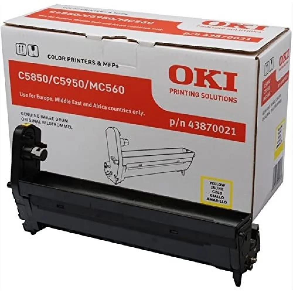 Tambor amarelo Oki C5850 C5950 MC560 EP-Cart impressão laser - Imagem 1