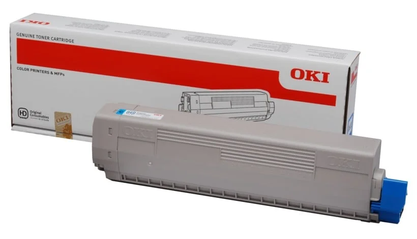 Toner OKI 44844615 Ciano Original para Impressora Laser C822 - Imagem 1