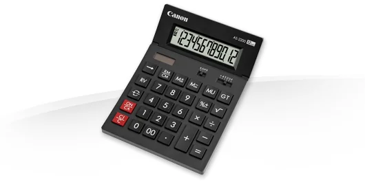 Calculadora de secretária Canon AS-2200 12 dígitos LCD inclinável preta - Imagem 1
