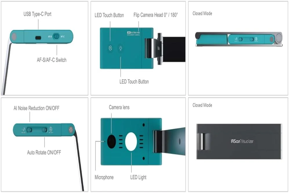 Visualizador de documentos IRIS IRIScan Visualizer 7 com câmara HD e iluminação LED - Imagem 8