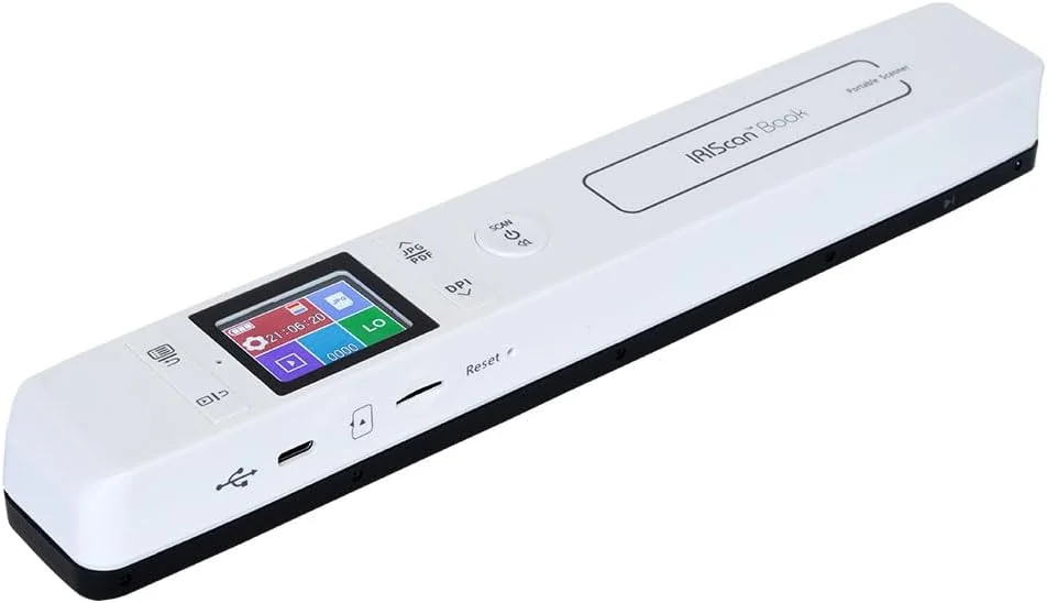 Scanner portátil de mão IRIS IRIScan Book 7 A4 com Wi-Fi e cartão microSD
