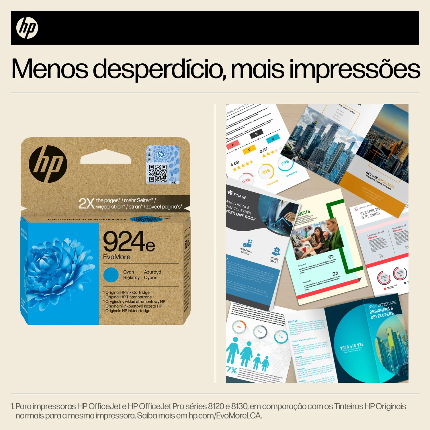 Tinteiro HP 924e EvoMore Ciano Original de Alto Rendimento (XL) 800 Páginas - Imagem 2