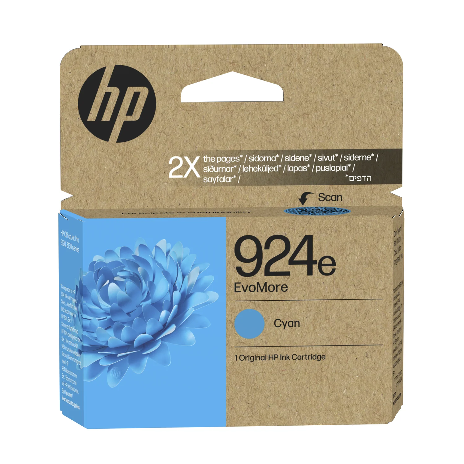 Tinteiro HP 924e EvoMore Ciano Original de Alto Rendimento (XL) 800 Páginas
