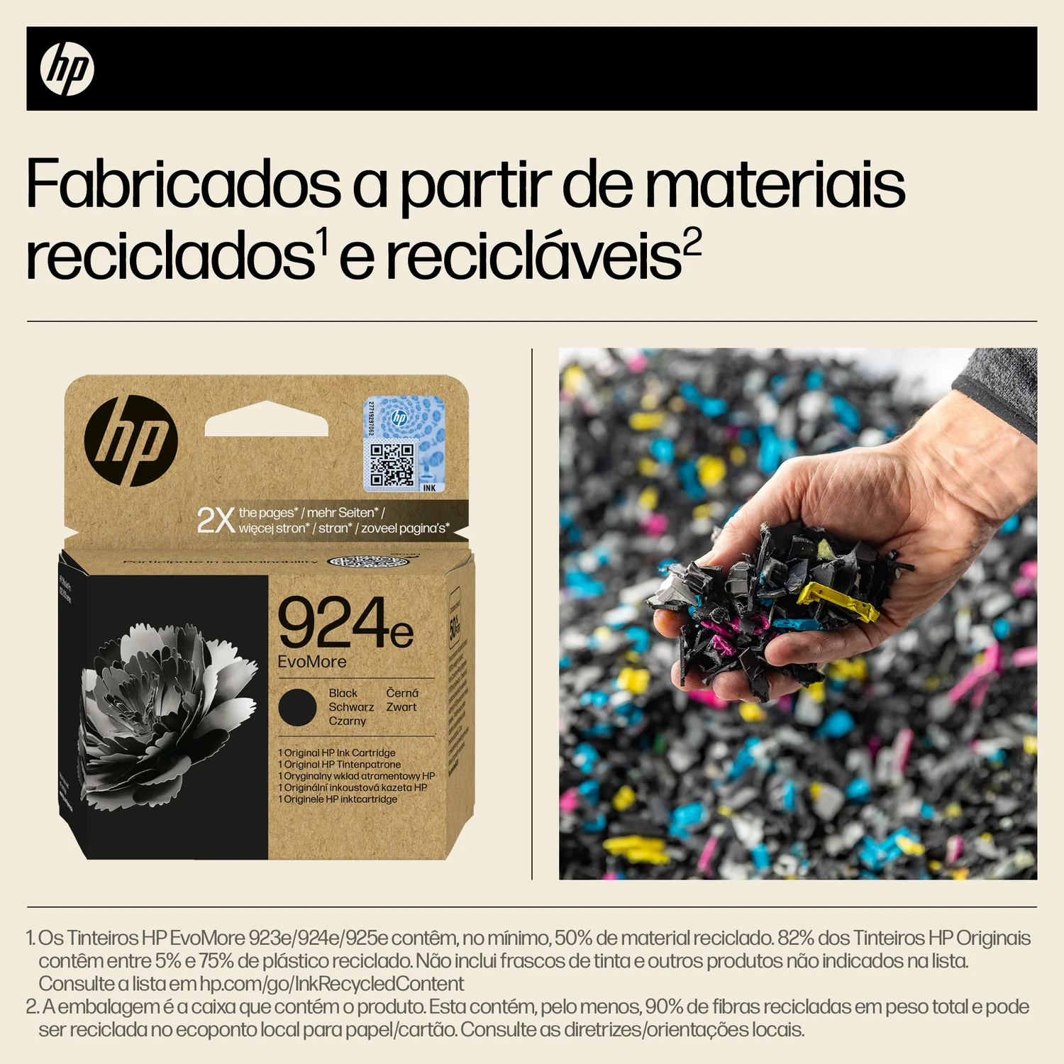 Tinteiro HP 924e EvoMore Original Preto XL 1000 Págs Sustentável OfficeJet Pro - Imagem 3