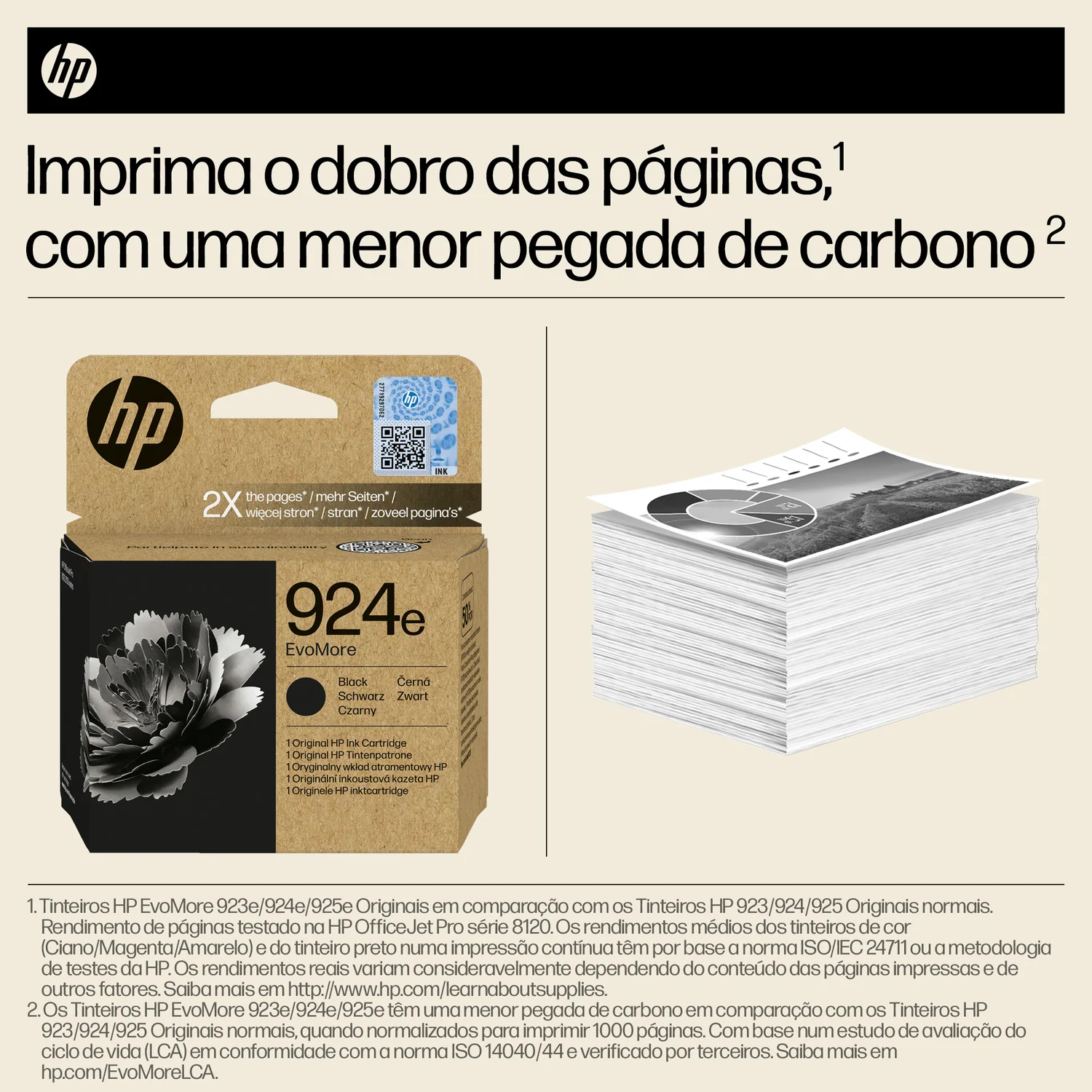 Tinteiro HP 924e EvoMore Original Preto XL 1000 Págs Sustentável OfficeJet Pro - Imagem 2