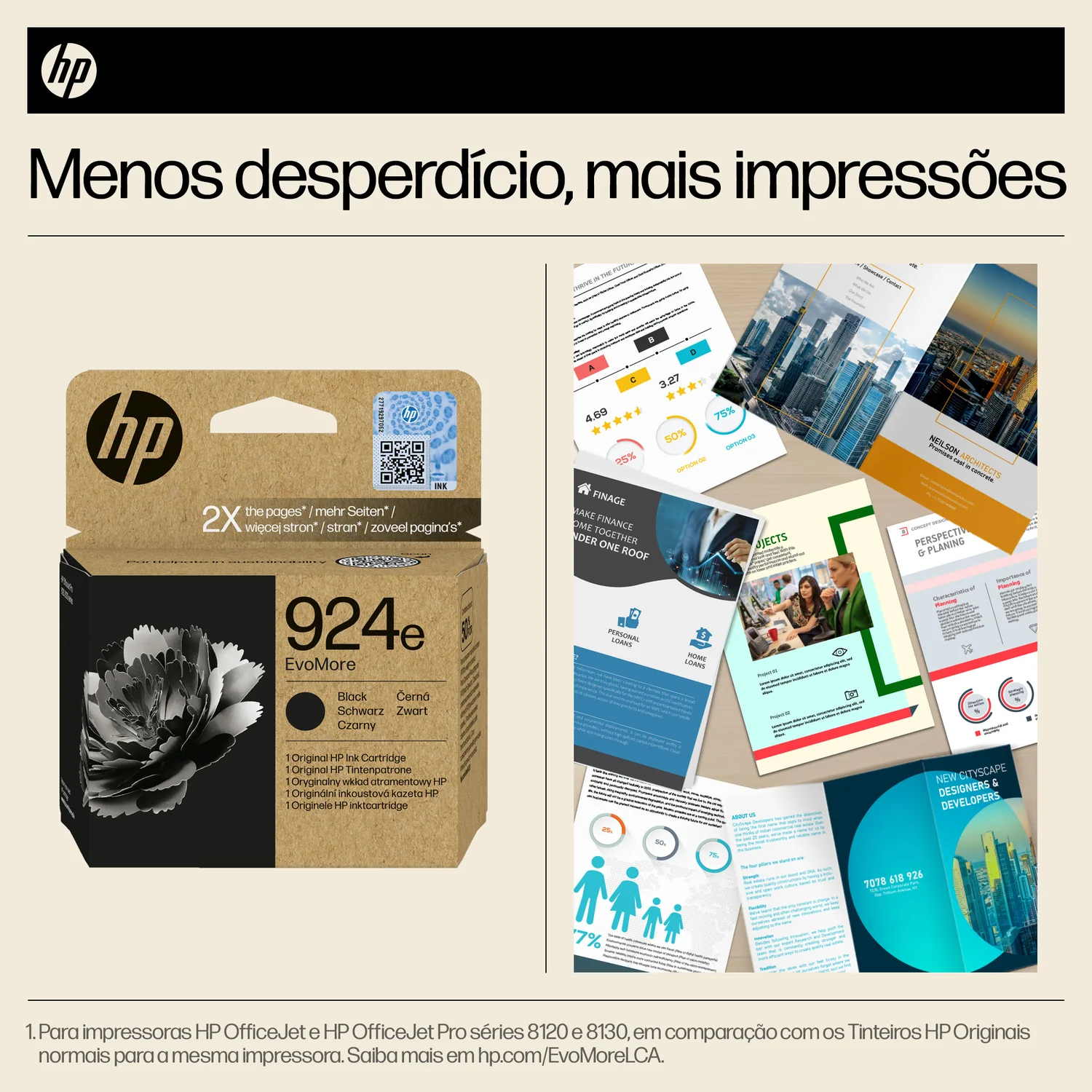 Tinteiro HP 924e EvoMore Original Preto XL 1000 Págs Sustentável OfficeJet Pro - Imagem 4