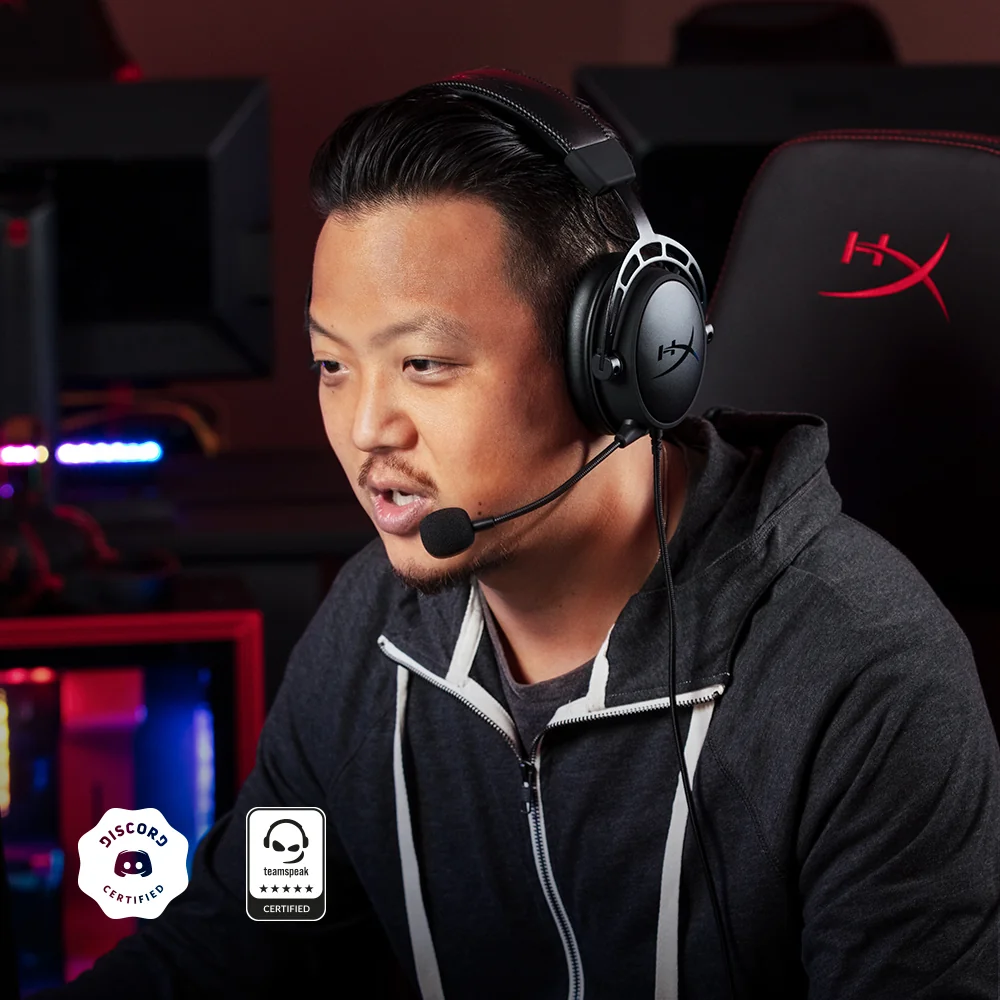 Auscultadores gaming HyperX Cloud Alpha com microfone destacável preto e vermelho - Imagem 7