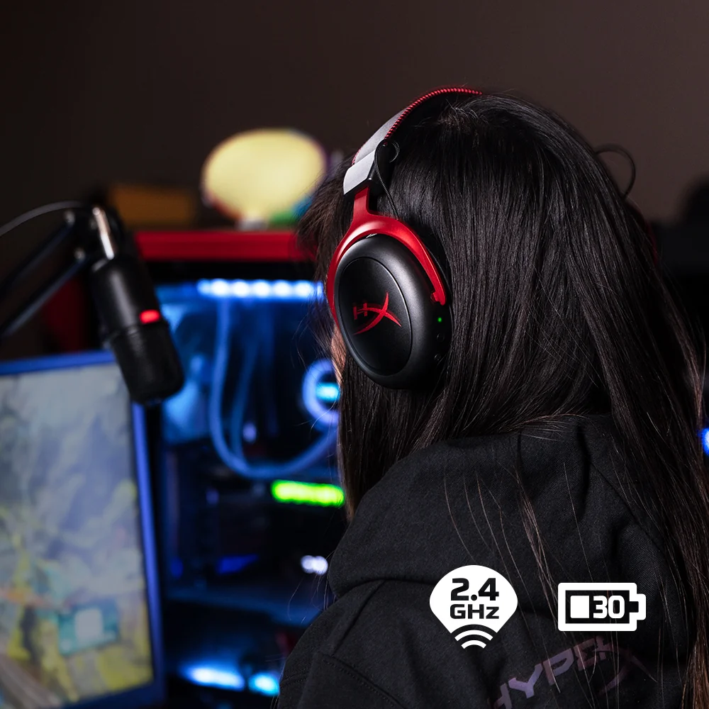 Auscultadores gaming HyperX Cloud II 7.1 surround com fios USB preto/vermelho - Imagem 5