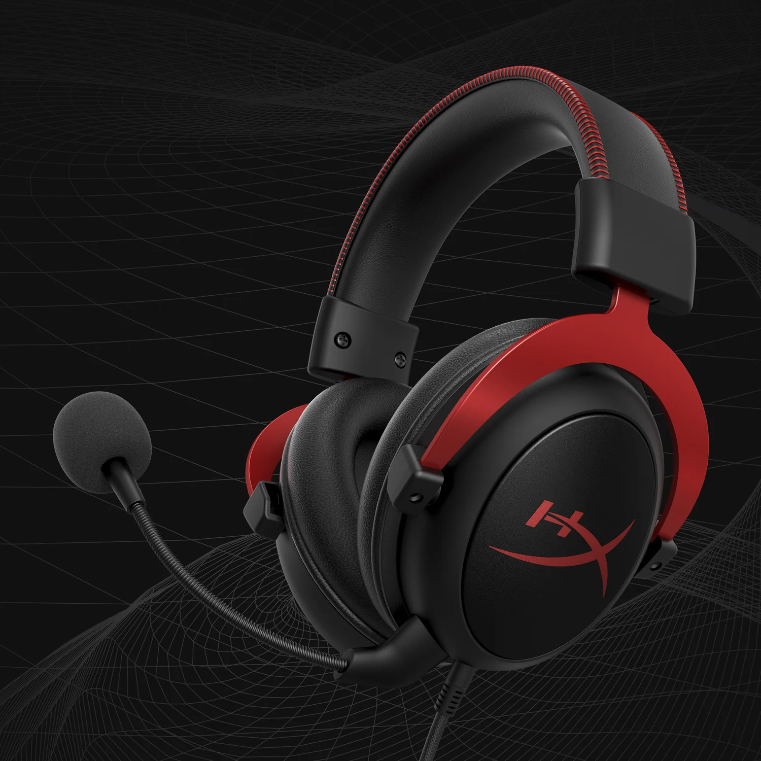 Auscultadores gaming HyperX Cloud II 7.1 surround com fios USB preto/vermelho - Imagem 3
