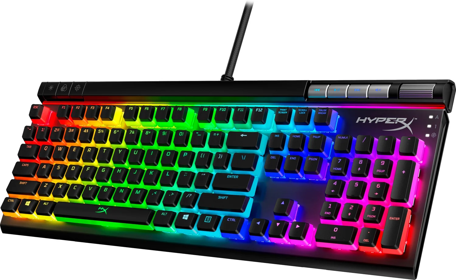 Teclado Mecânico Gaming HyperX Alloy Elite 2 Switches Blue RGB USB Preto Layout US - Imagem 3