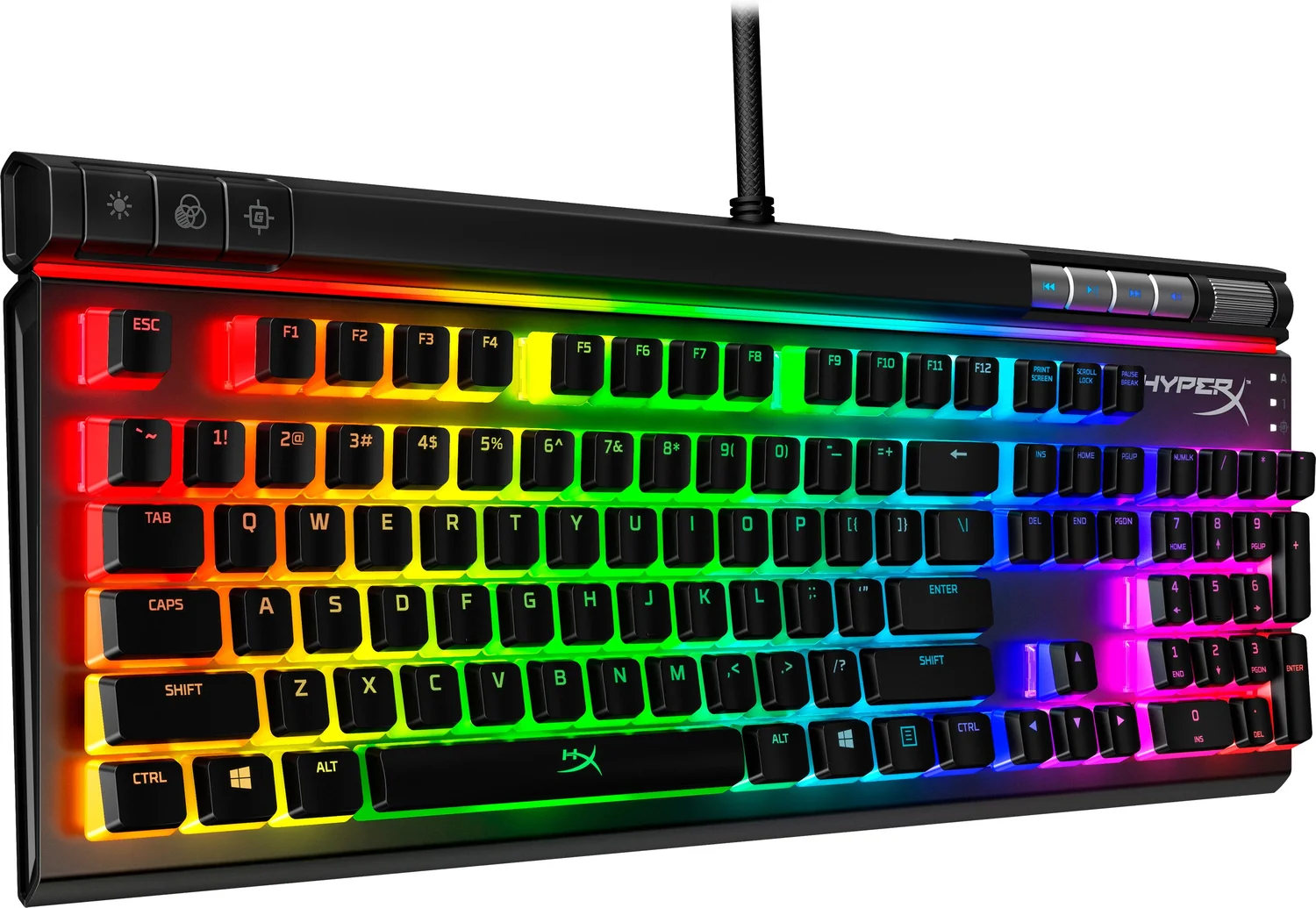 Teclado Mecânico Gaming HyperX Alloy Elite 2 Switches Blue RGB USB Preto Layout US - Imagem 2