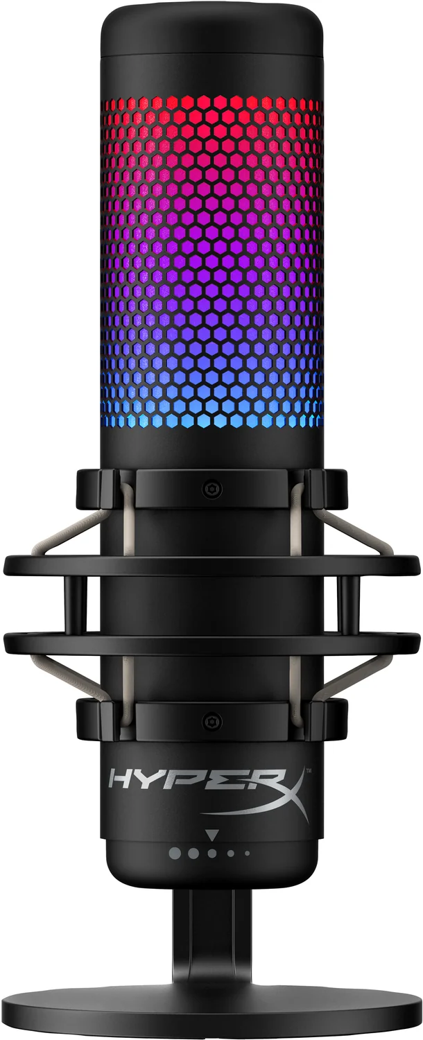 Microfone USB HyperX QuadCast S com Iluminação RGB Preto/Cinzento