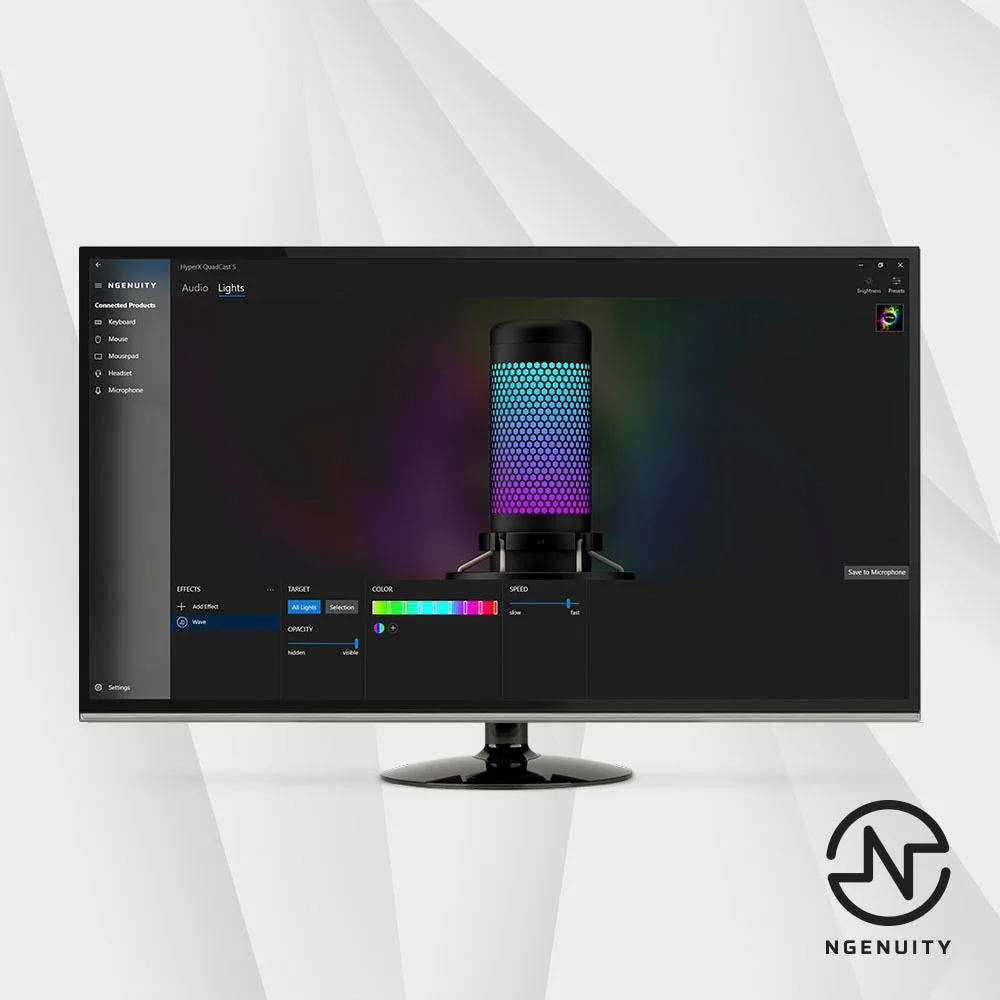Microfone USB HyperX QuadCast S com Iluminação RGB Preto/Cinzento - Imagem 7