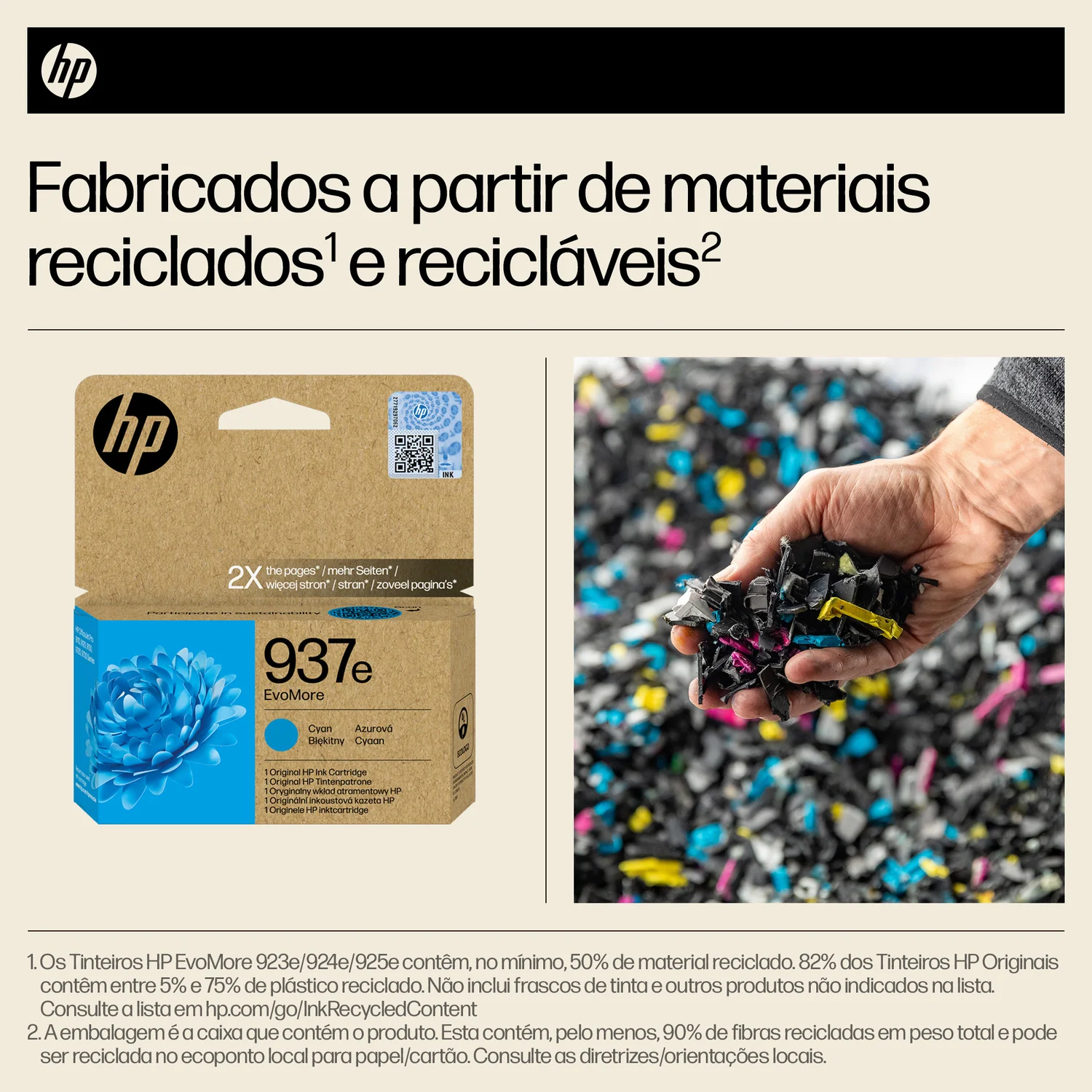 Tinteiro Original HP 937e EvoMore Ciano de Alto Rendimento (XL) 1650 Páginas - Imagem 3