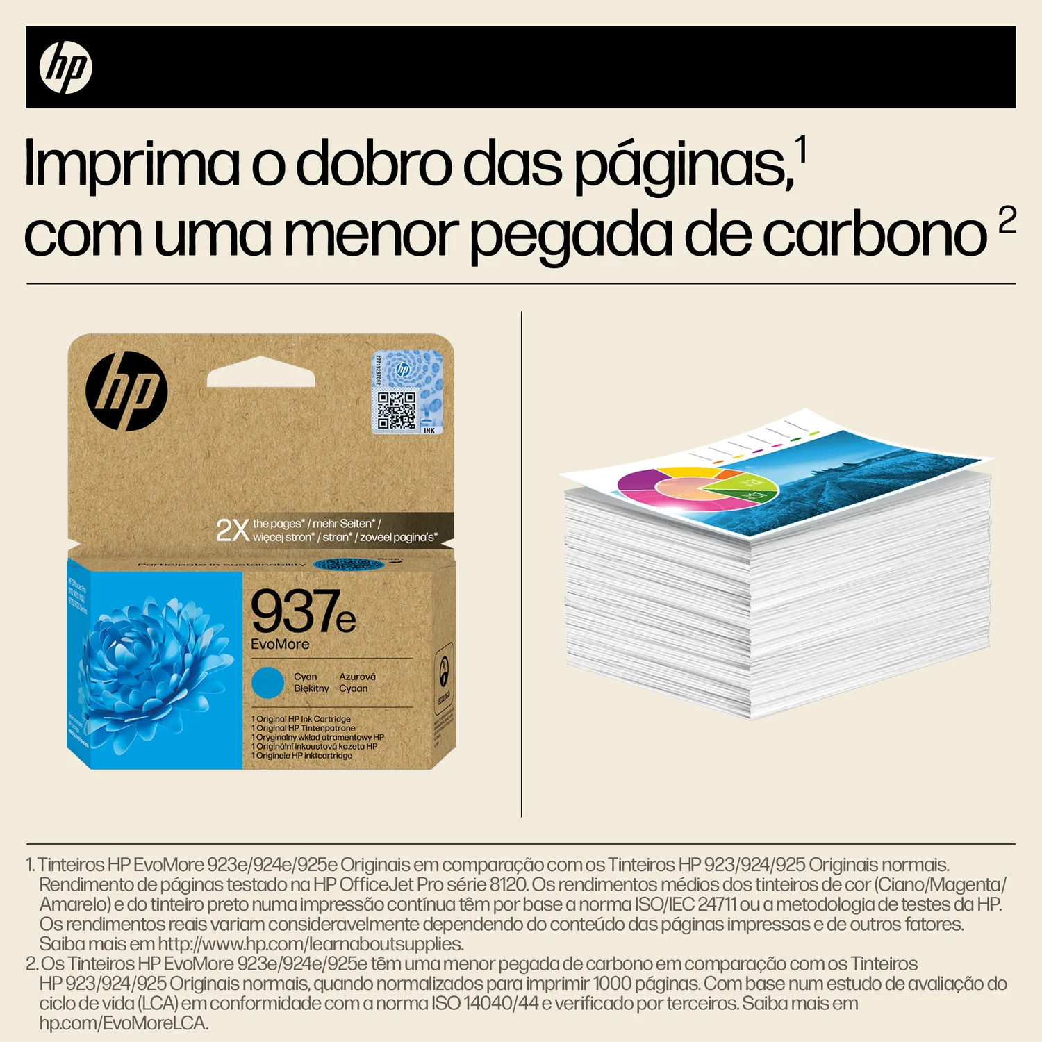 Tinteiro Original HP 937e EvoMore Ciano de Alto Rendimento (XL) 1650 Páginas - Imagem 2