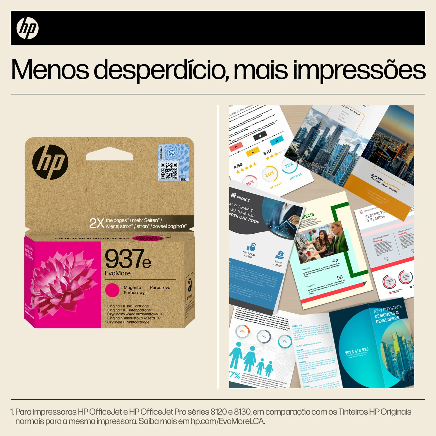Tinteiro HP 937e EvoMore Magenta Original de Alto Rendimento (XL) 1650 Páginas - Imagem 2