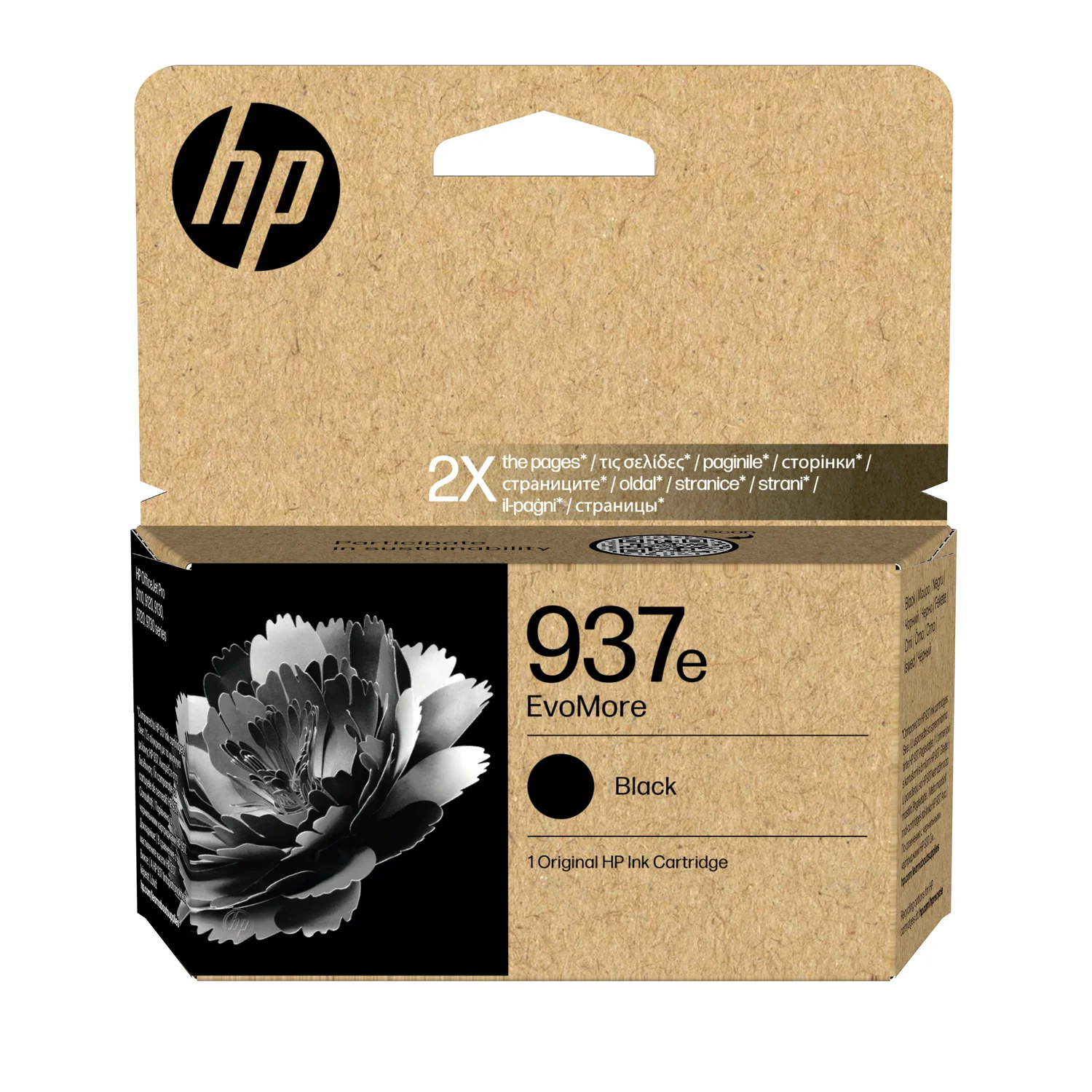 Tinteiro Original HP 937e EvoMore Preto XL 2500 Páginas Alto Rendimento Sustentável