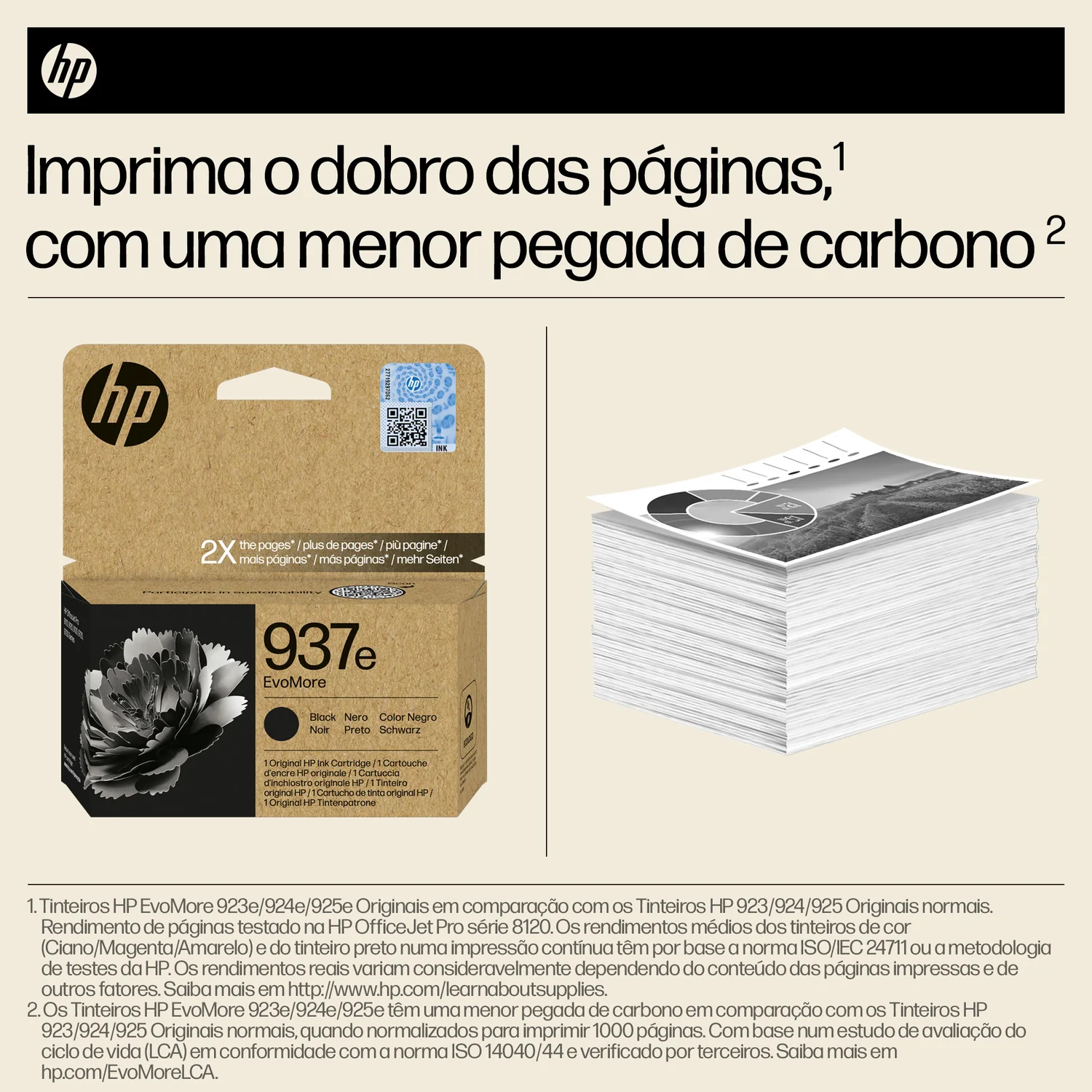 Tinteiro Original HP 937e EvoMore Preto XL 2500 Páginas Alto Rendimento Sustentável - Imagem 4