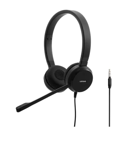 Auscultadores Lenovo Pro Wired Stereo VOIP Headset USB e 3.5 mm Preto - Imagem 3