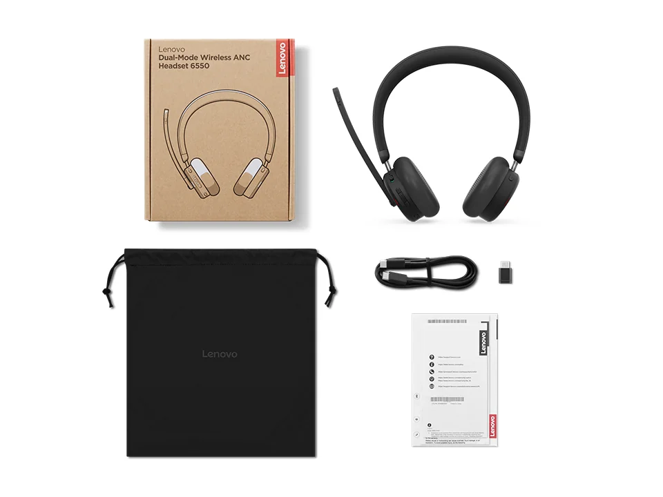 Auriculares Bluetooth Lenovo 6550 ANC USB-C Teams Pretos - Imagem 19